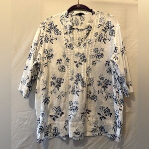 LAND’S END floral, casual, blouse